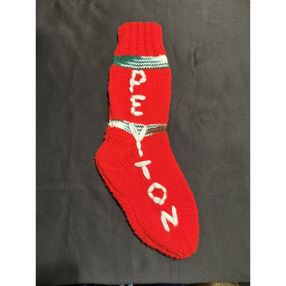 Hand Knit Personalized Christmas‎ Stocking 19" PEYTON